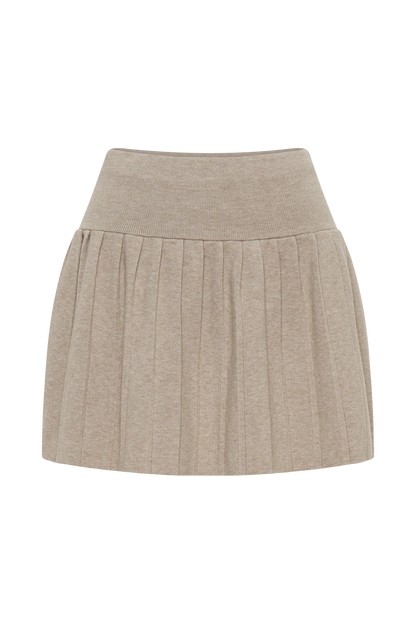 Jupe mini plissée en jersey Beverly - couleur chêne