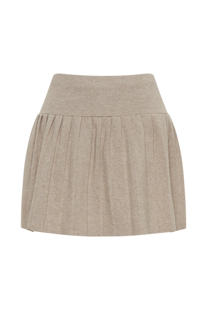 Jupe mini plissée en jersey Beverly - couleur chêne