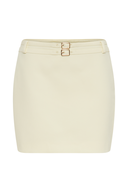 Jupe mini tailleur Letitia avec boucle - Citron pastel