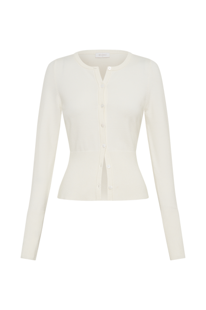 Reese, cardigan en tricot ajusté - Ivoire