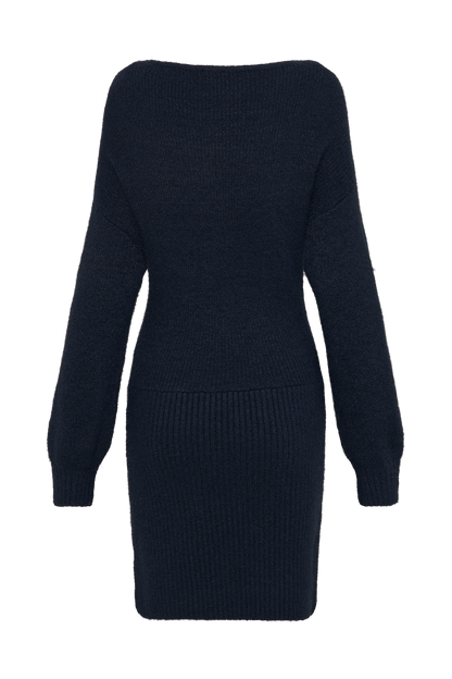 Robe mini en tricot à col bateau Rafferty - Bleu marine