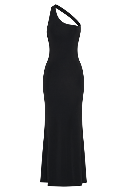 Robe Maxi Asymétrique et Étroite Marianne - Noir