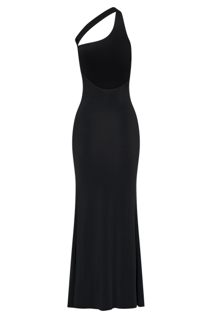 Robe Maxi Asymétrique et Étroite Marianne - Noir