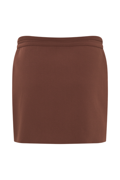 Jupe mini tailleur Letitia avec boucle - Bois