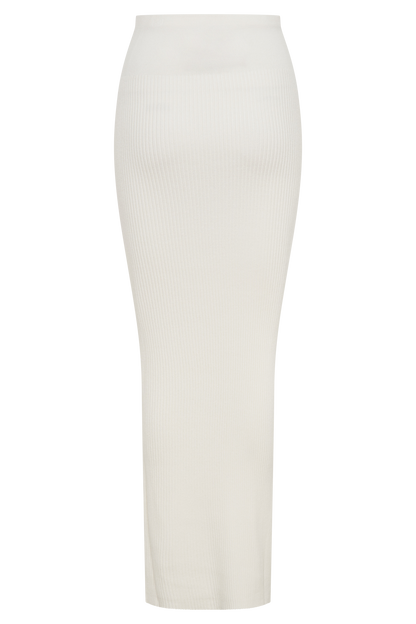 Jupe Maxi Tricot à Faille Mathilde - Ivoire