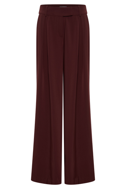 Pantalon large à plis Jacqueline - Brun-rouge