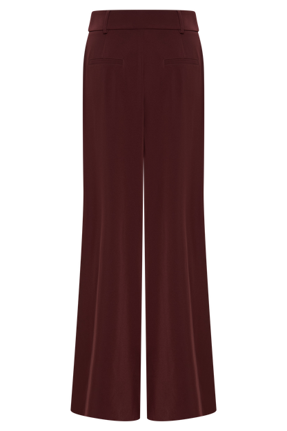 Pantalon large à plis Jacqueline - Brun-rouge