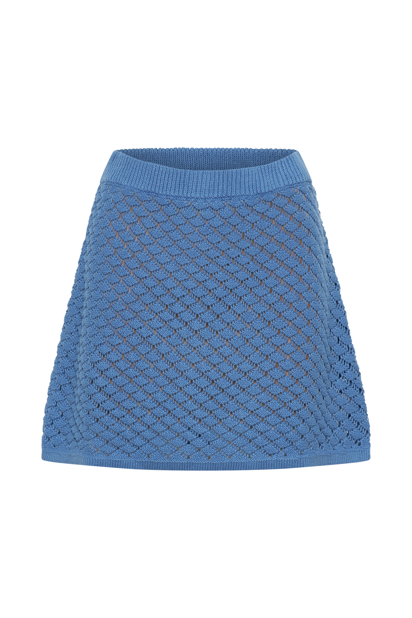 Jupe mini trapèze en tricot Lorenza - Bleu pervenche
