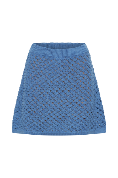 Jupe mini trapèze en tricot Lorenza - Bleu pervenche