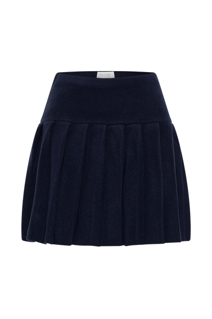 Jupe mini en jersey plissé Dionne - Bleu marine foncé
