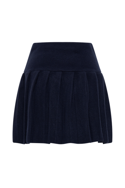 Jupe mini en jersey plissé Dionne - Bleu marine foncé