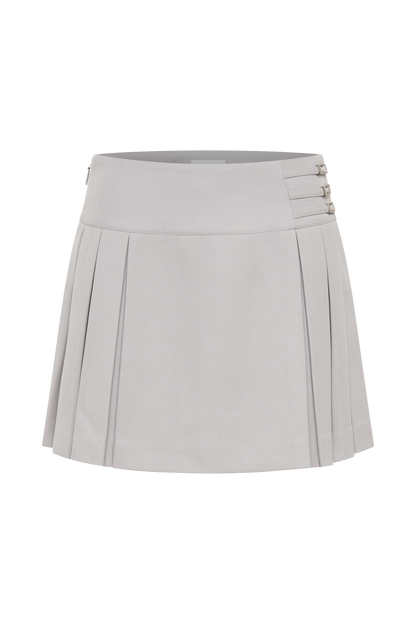 Jupe mini plissée avec boucle Angie - Gris