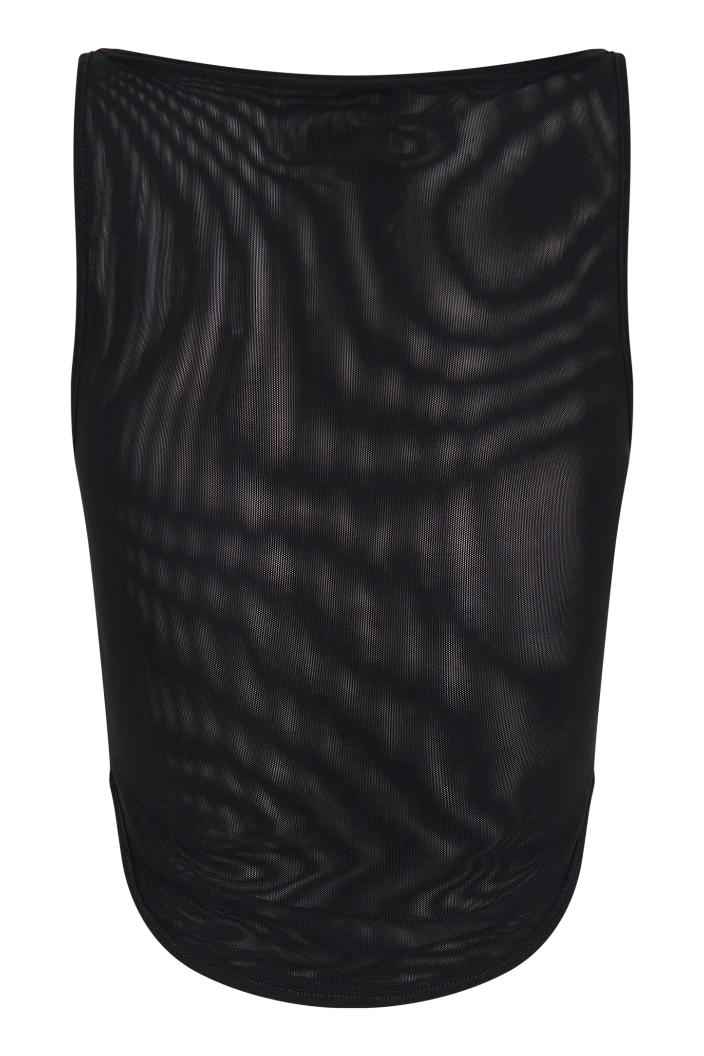 Marla Haut en Maille Transparent à Col Rond - Noir