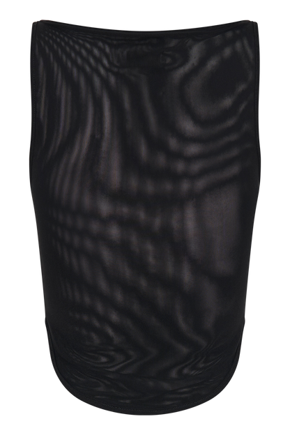 Marla Haut en Maille Transparent à Col Rond - Noir