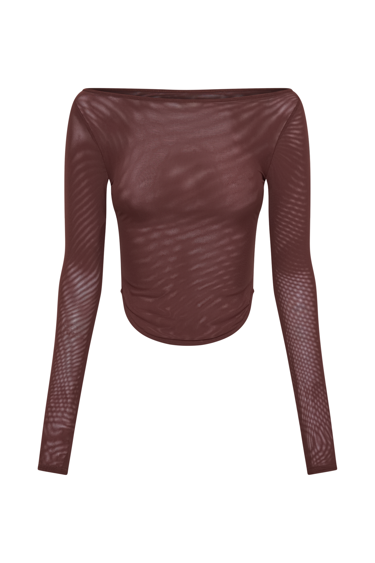 Colette Haut en Maille à Col Rond - Brun-Rouge