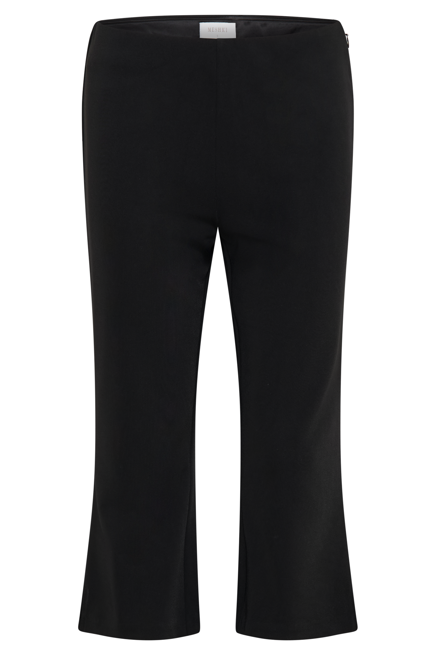 Pantalon Capri en Crêpe à Empiècements - Noir