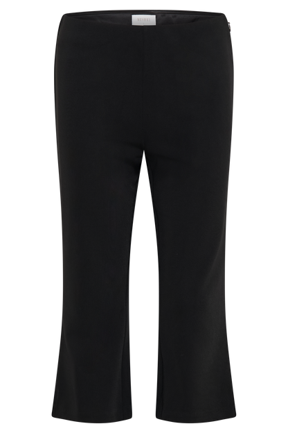 Pantalon Capri en Crêpe à Empiècements - Noir