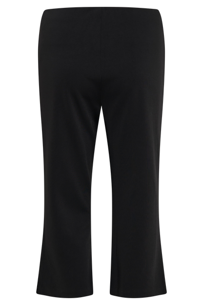 Pantalon Capri en Crêpe à Empiècements - Noir