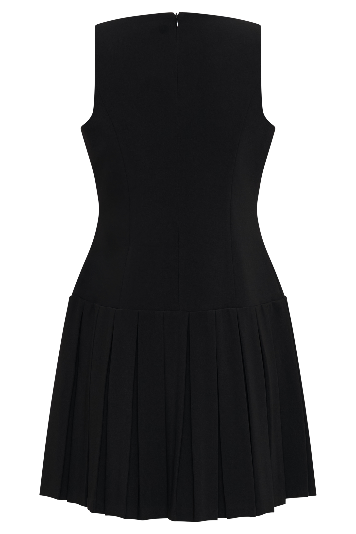 Robe mini plissée sans manches Mackenzie - Noir