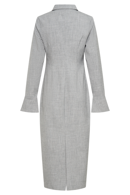 Robe midi chemise ajustée Dorian - Gris anthracite chiné