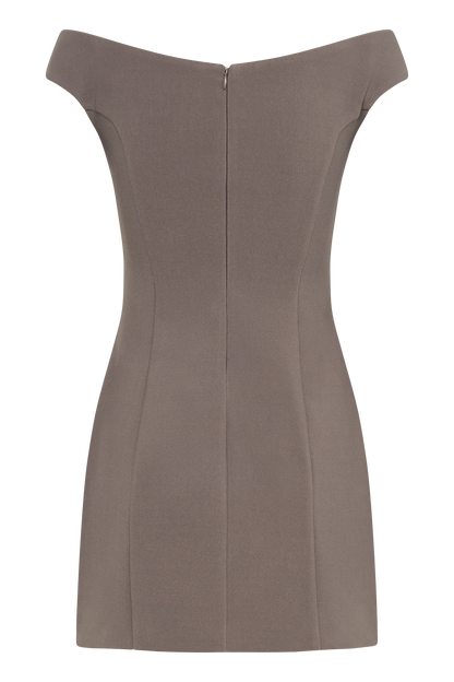 Mini-robe en crêpe à épaules dénudées Cassidy - Gris fumé