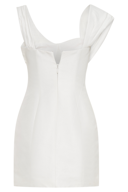 Mini-robe drapée structurée Farrah - Blanc