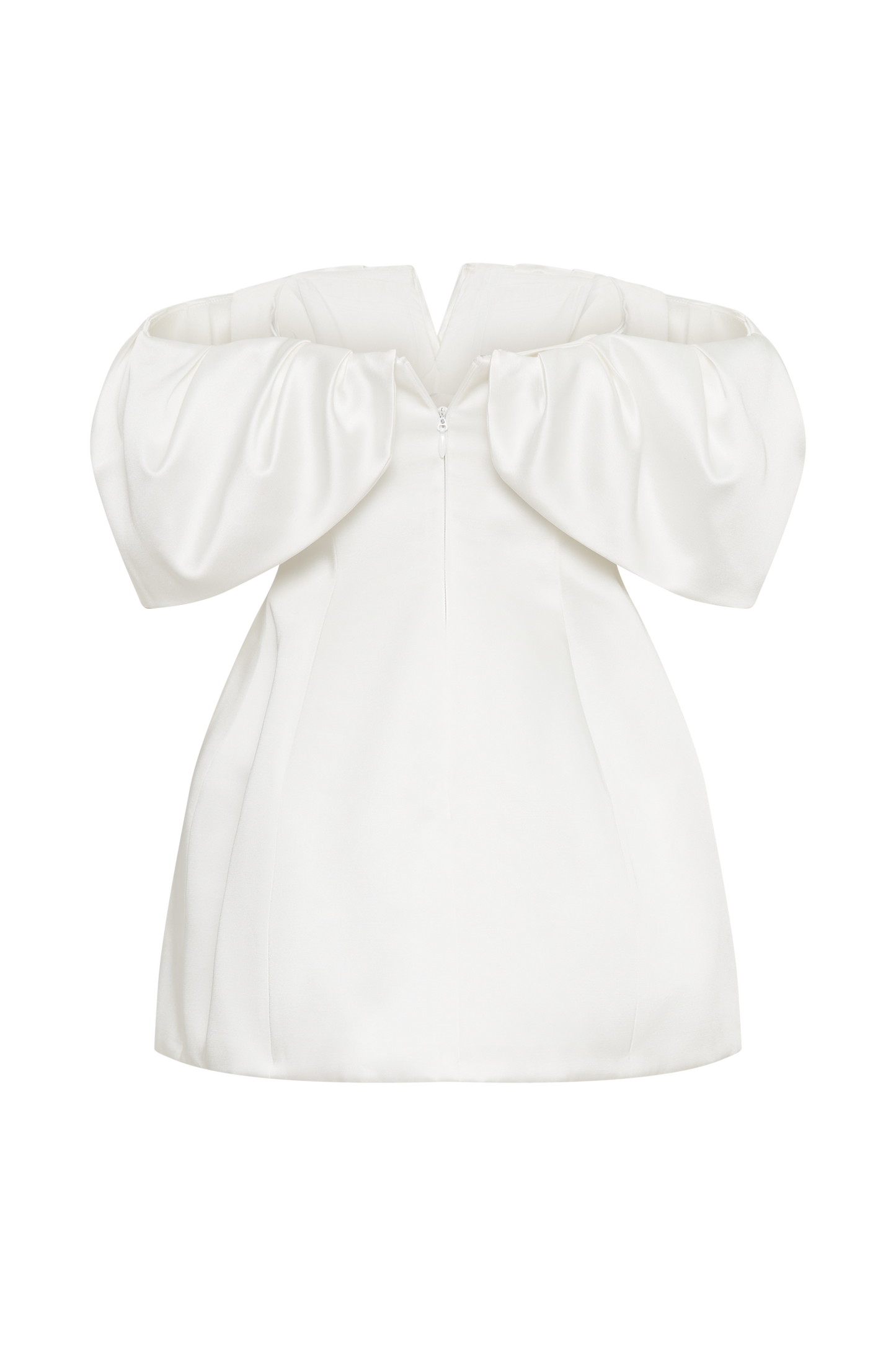 Robe corset en satin à épaules dénudées Portia - Blanc
