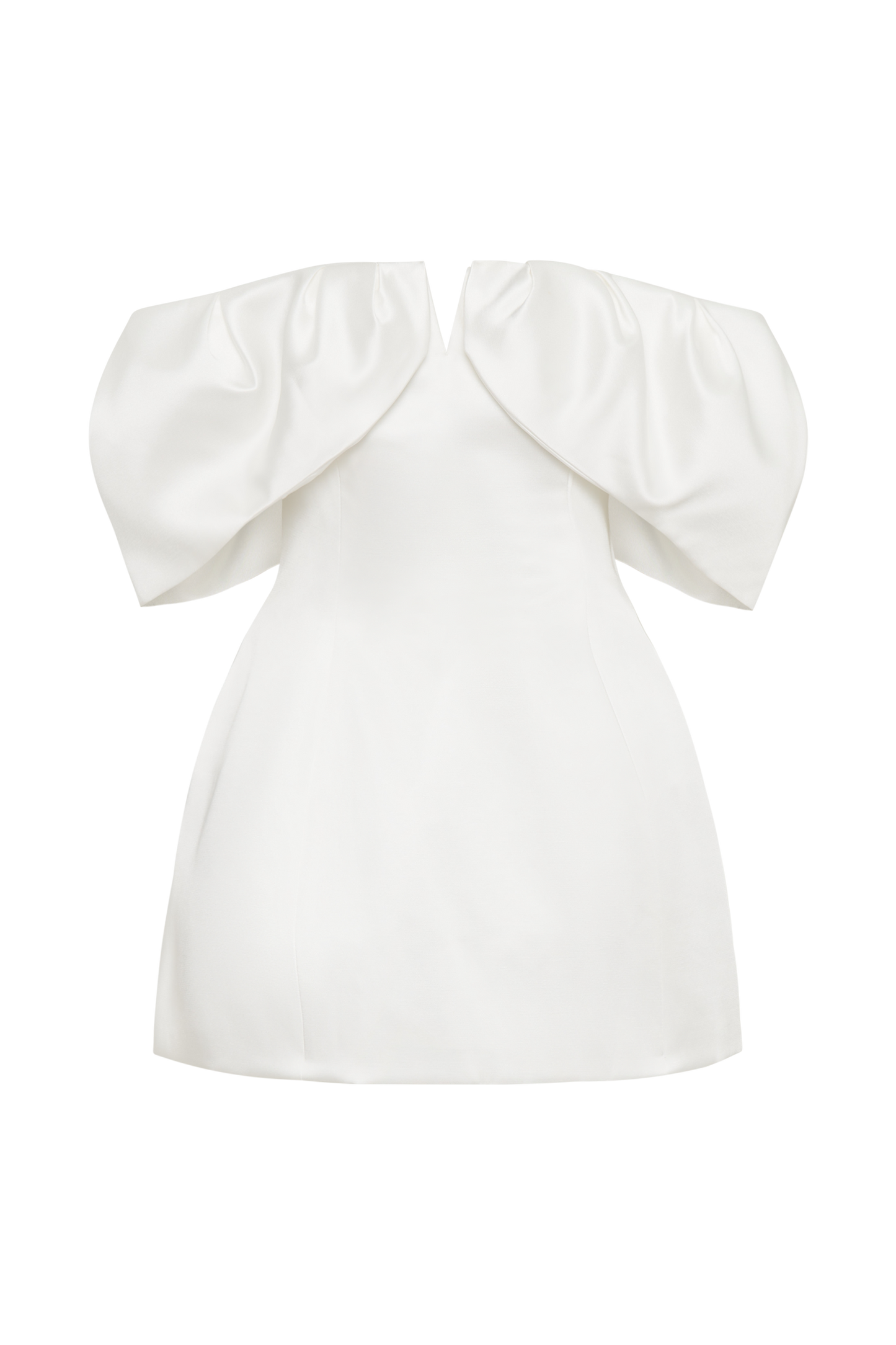 Robe corset en satin à épaules dénudées Portia - Blanc
