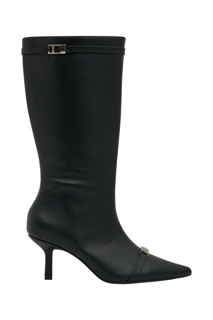 Botte à boucle en simili cuir Astra - Noir