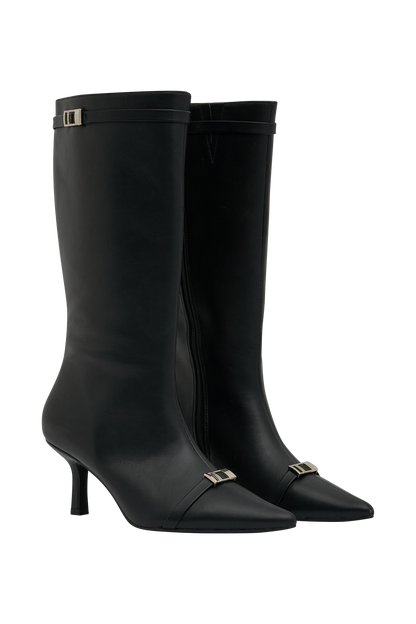 Botte à boucle en simili cuir Astra - Noir