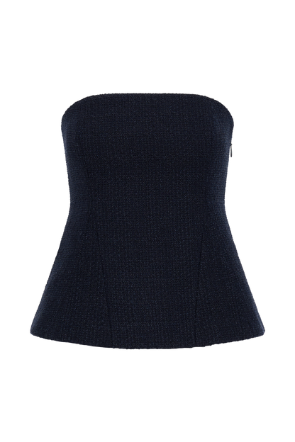 Top Cyrus sans bretelles à boucle - Bleu marine