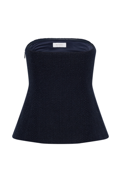 Top Cyrus sans bretelles à boucle - Bleu marine
