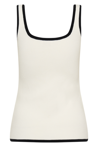 Top en Tricot Contrastant Becky - Ivoire et Noir