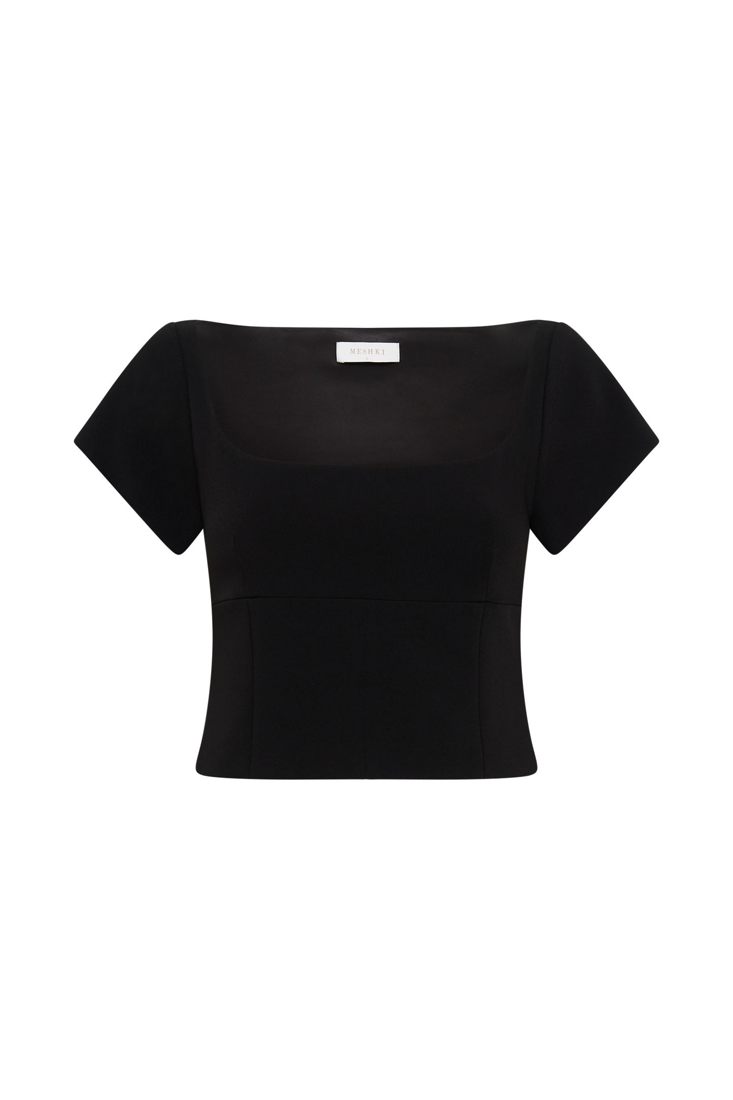 Top tailleur Ellis à manches courtes et longueur allongée - Noir
