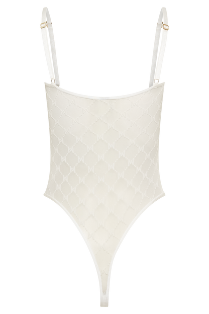 Body à monogramme Amelia - Blanc