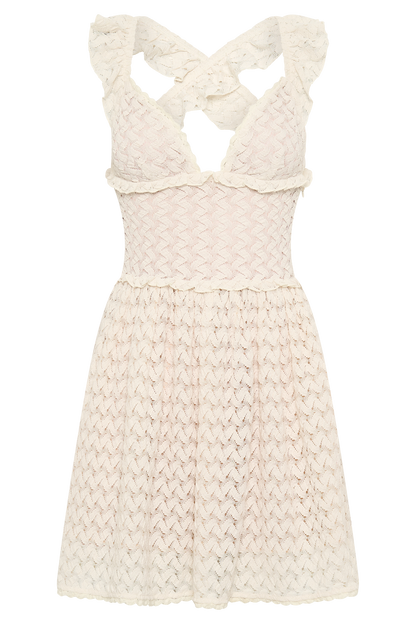 Mini-robe en dentelle Ezra - Ivoire