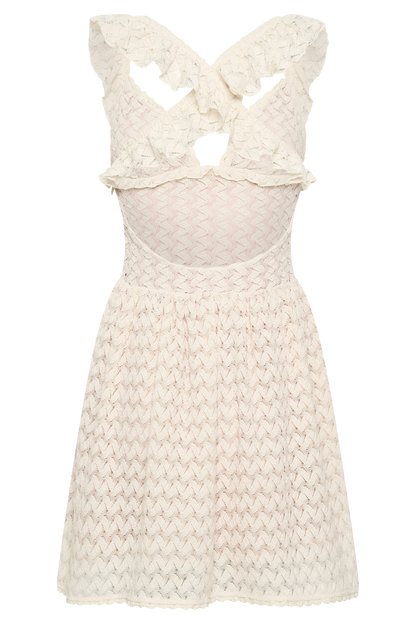 Mini-robe en dentelle Ezra - Ivoire