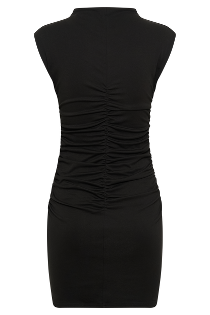 Robe mini sans manches à col montant Elliot - Noir