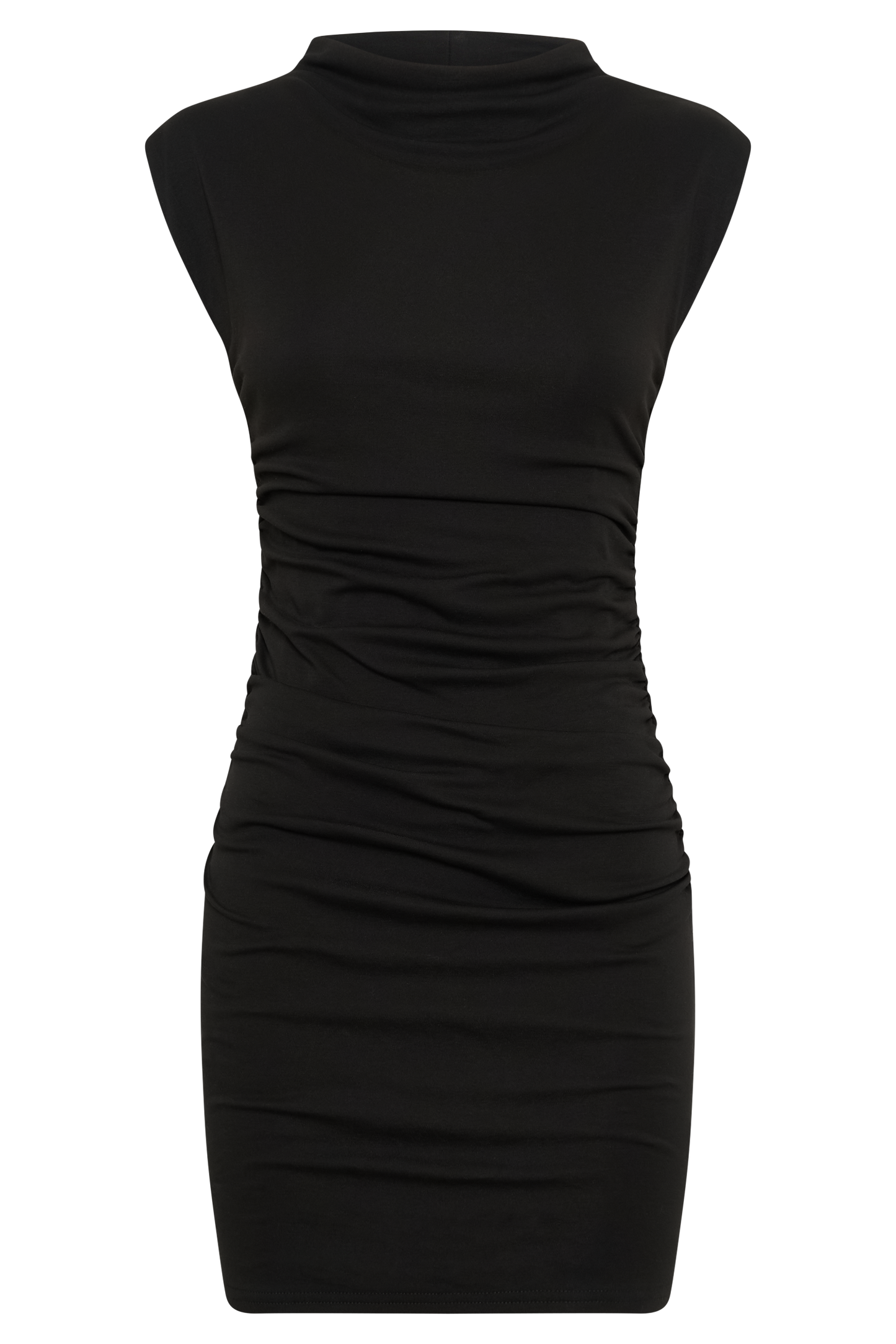 Robe mini sans manches à col montant Elliot - Noir
