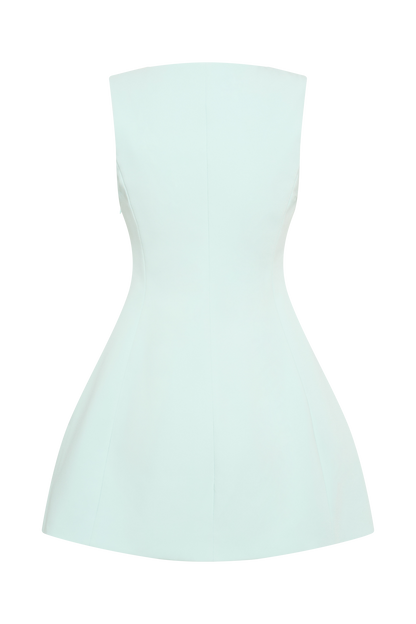 Robe mini en crêpe Lysandre - Bleu glace