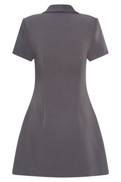 Mini-robe tailleur à col Paolina - Gris anthracite
