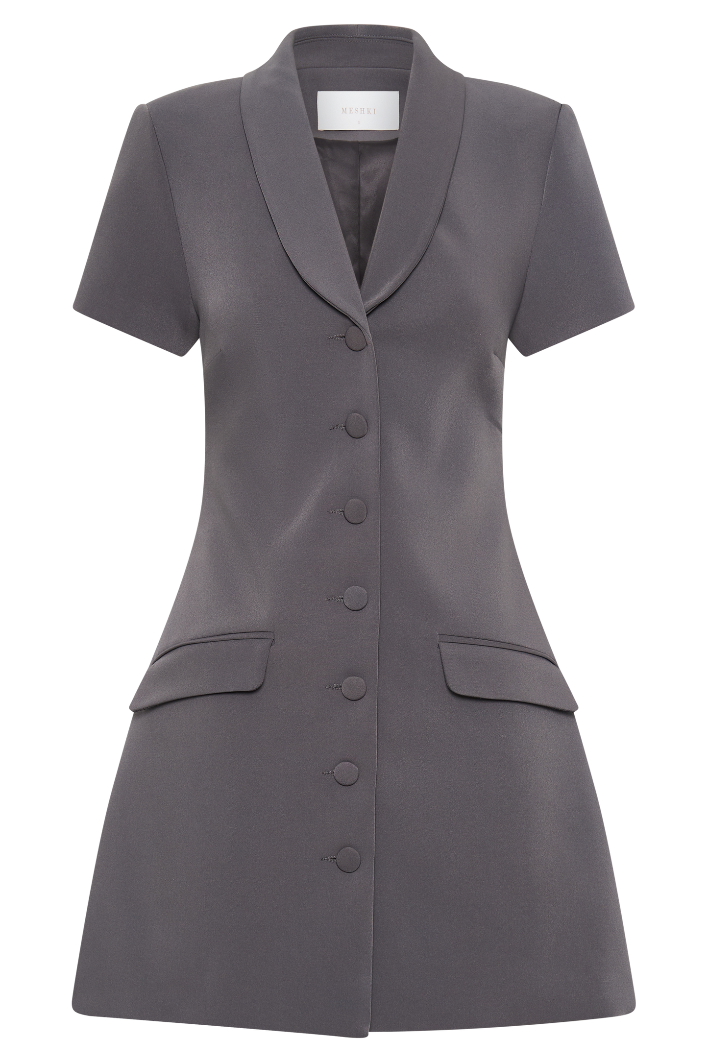 Mini-robe tailleur à col Paolina - Gris anthracite