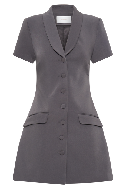 Mini-robe tailleur à col Paolina - Gris anthracite