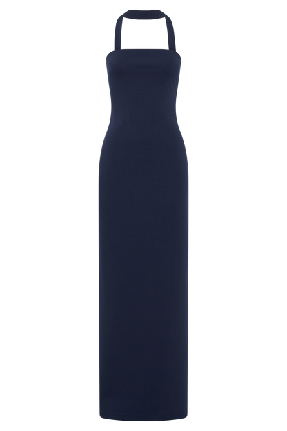 Vêtements Velma, robe maxi à col halter - Bleu marine foncé