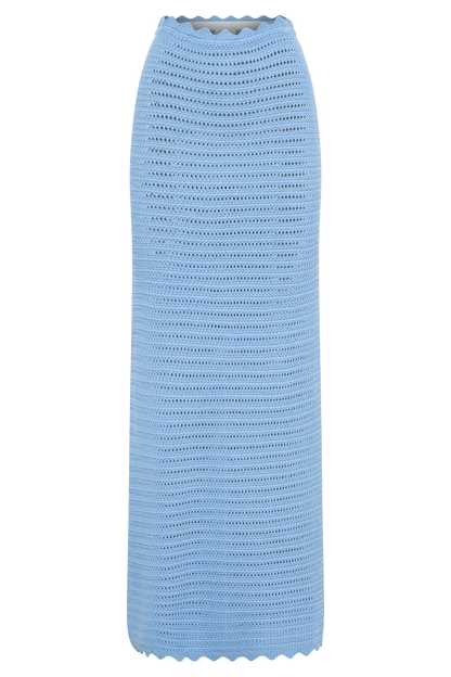 Jupe Maxi Crochetee Jadia en Forme de Queue de Poisson - Bleu Bleu Roi