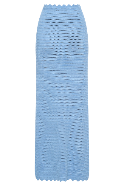 Jupe Maxi Crochetee Jadia en Forme de Queue de Poisson - Bleu Bleu Roi