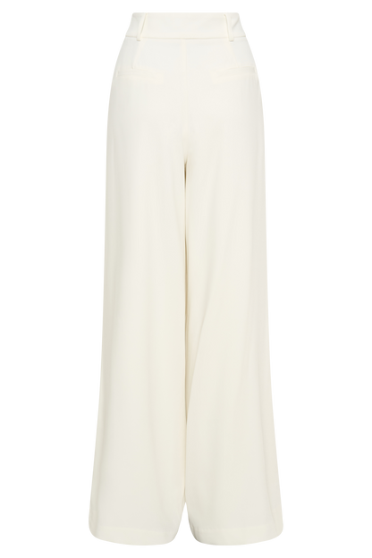 Pantalon large à plis Jacqueline - Ivoire