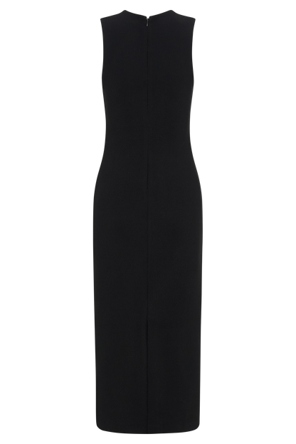 Robe midi en crêpe Frida - Noir