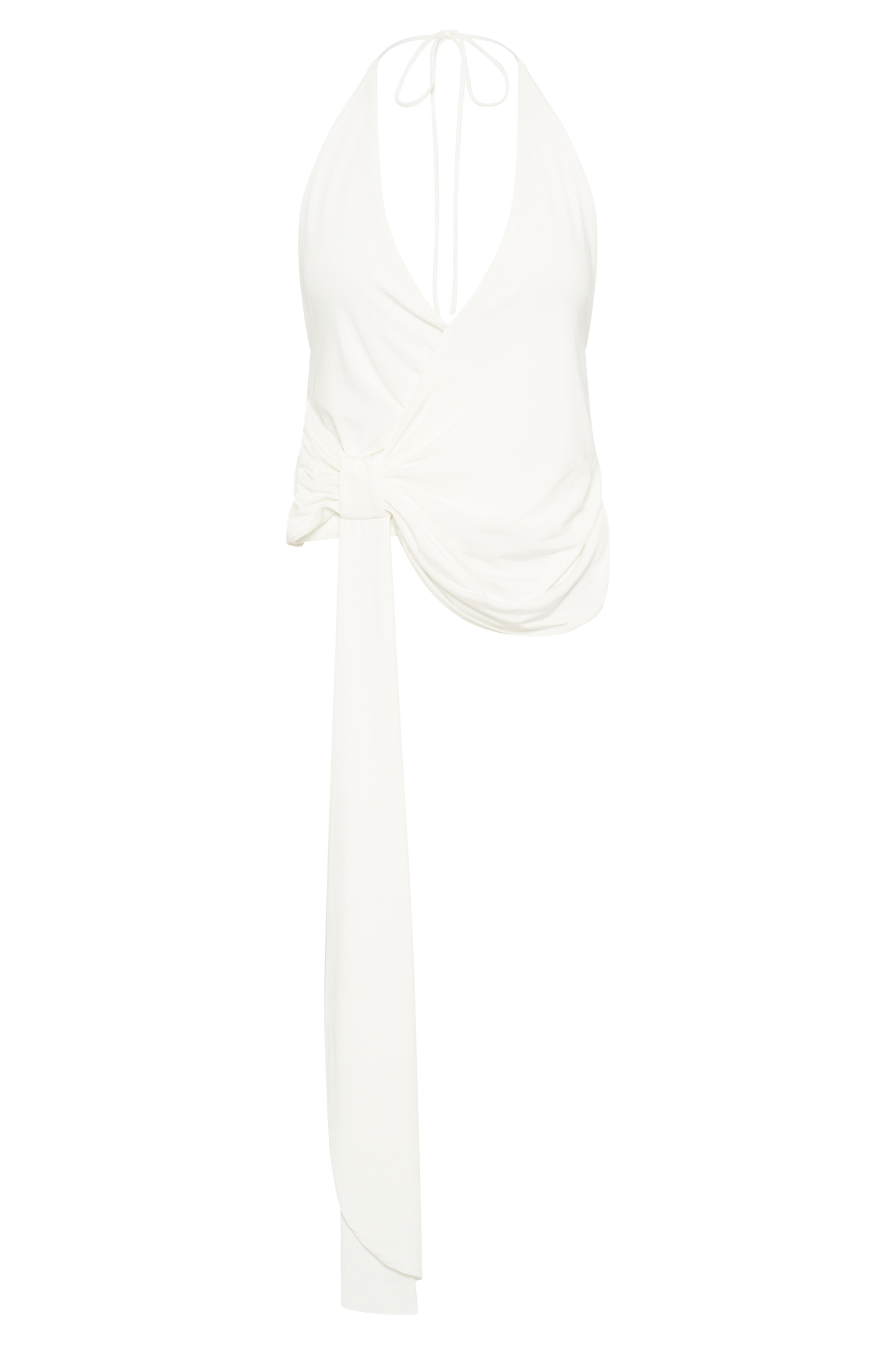 Halter Tyla à drapage et col montant - Blanc