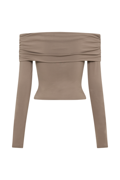 Top décolleté épaules dénudées en nylon recyclé Lucinda - Coco